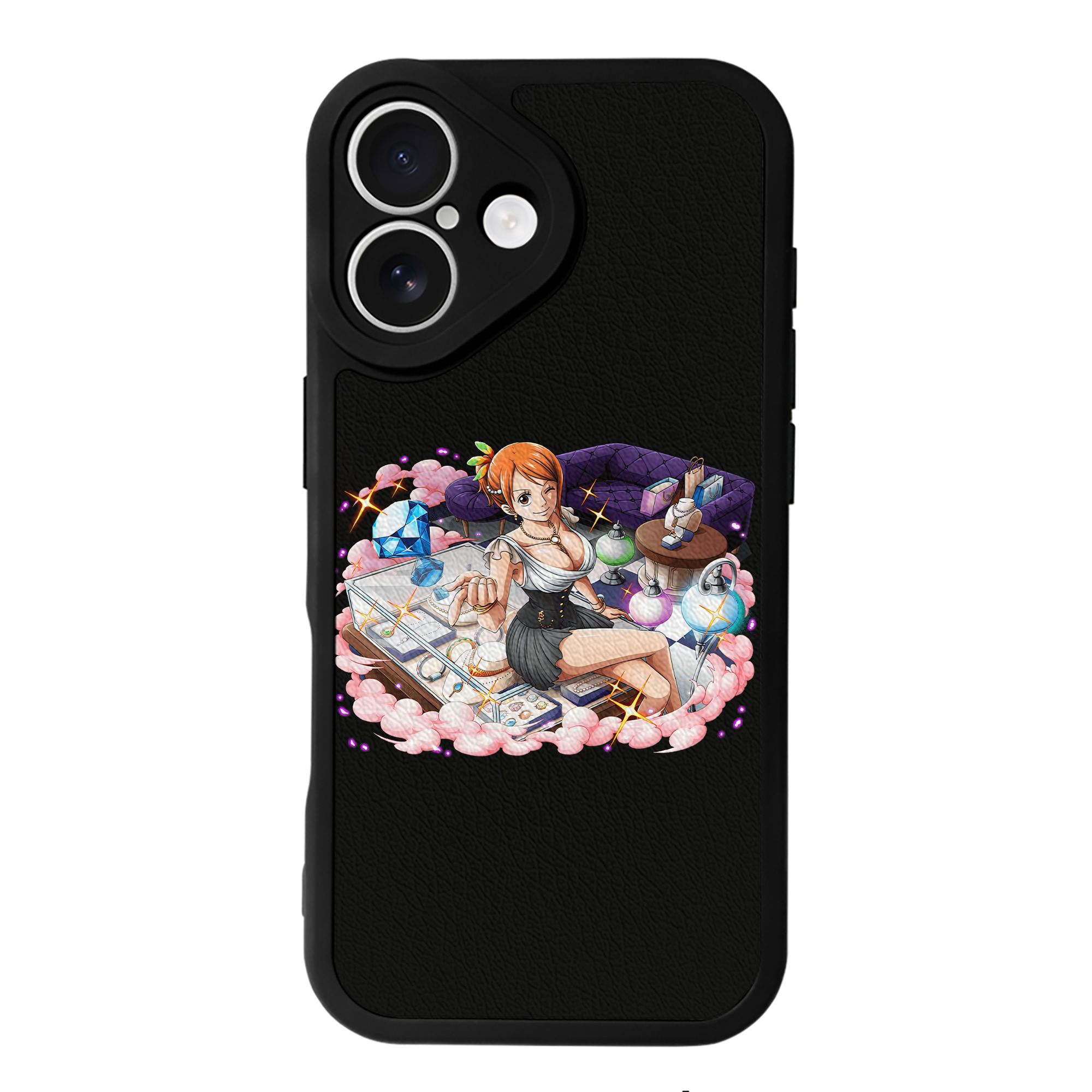 （画像用） ワンピース ナミ ONE PIECE Nami 【iPhone 16シリーズ対応】シリコンスマホケース（レザー調） 材質：シリコン